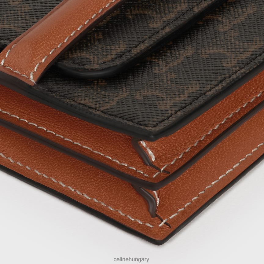 kiegészítők CELINE névjegykártyatartó triumf vászonból és báránybőrből Cser nők J6P488501