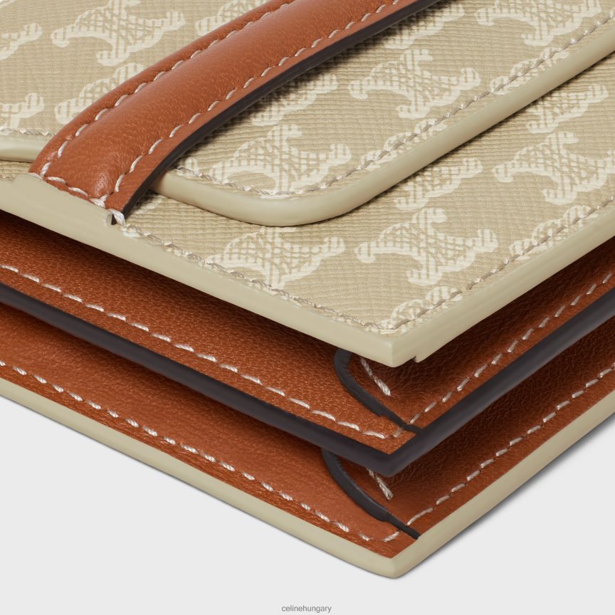 kiegészítők CELINE névjegykártyatartó triumf vászonból és báránybőrből grege nők J6P488502