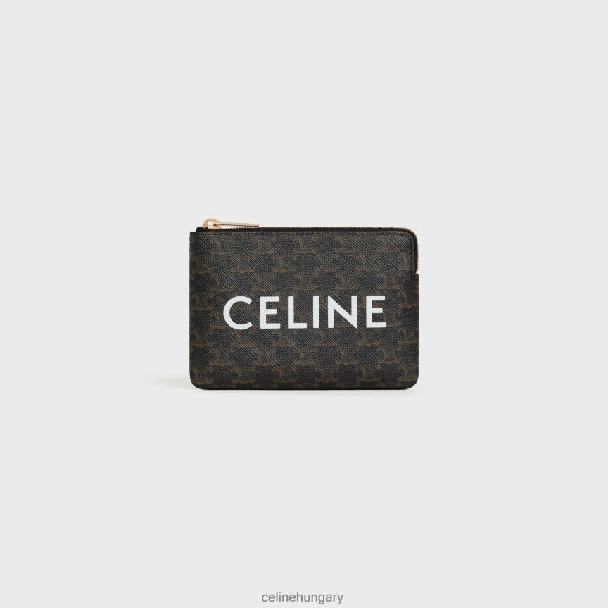 kiegészítők CELINE érme- és kártyatasak triumph vászonból fekete nők J6P488504