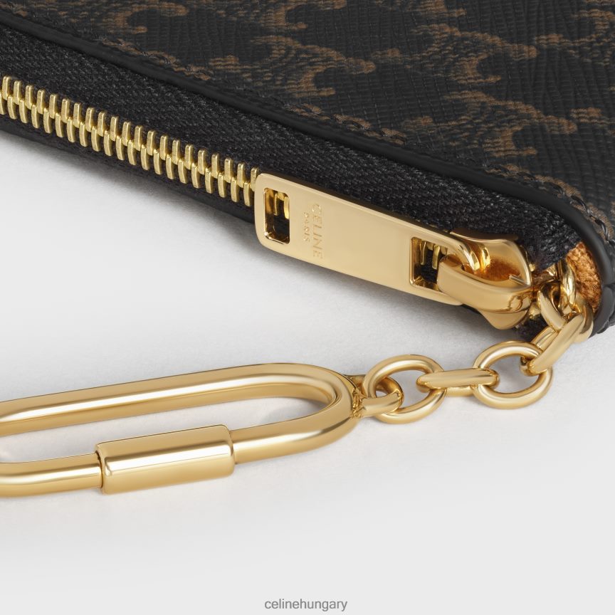 kiegészítők CELINE érme- és kártyatasak triumph vászonból fekete nők J6P488504