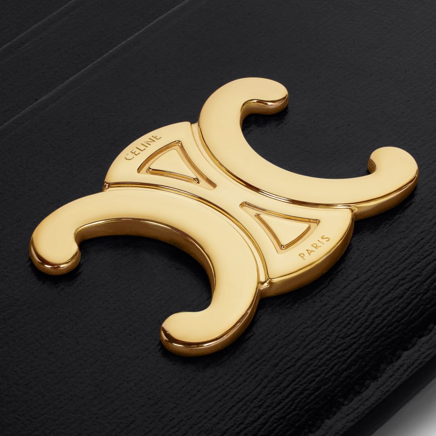 kiegészítők CELINE triomphe kártyatartó fényes borjúbőrből fekete nők J6P488486