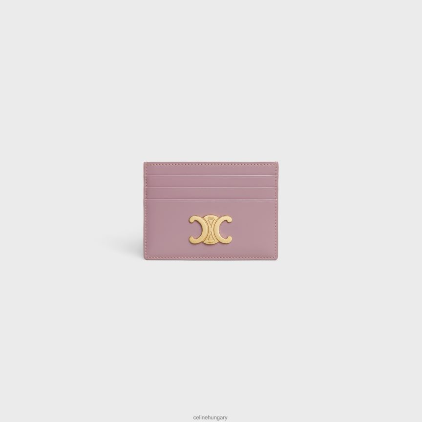 kiegészítők CELINE triomphe kártyatartó fényes borjúbőrből virágszirom nők J6P488488