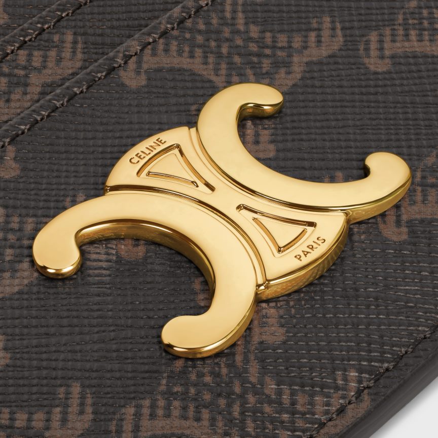 kiegészítők CELINE triumph kártyatartó triomphe vászonban Cser nők J6P488490