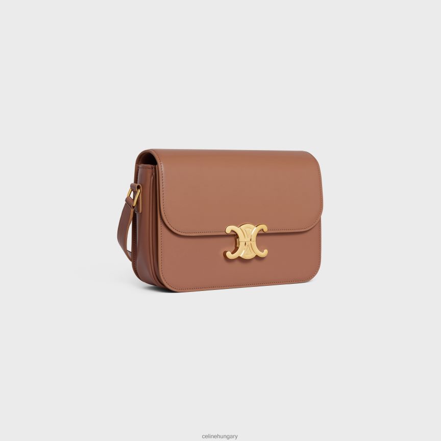 kiegészítők CELINE Klasszikus triomphe táska fényes borjúbőrből bronz nők J6P48896