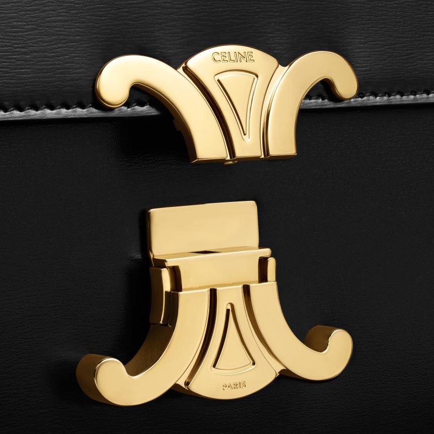 kiegészítők CELINE Klasszikus triomphe táska fényes borjúbőrből fekete nők J6P48841