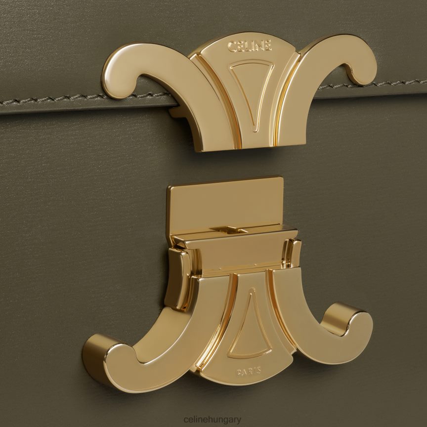 kiegészítők CELINE Klasszikus triomphe táska fényes borjúbőrből sötét olajbogyó nők J6P48821