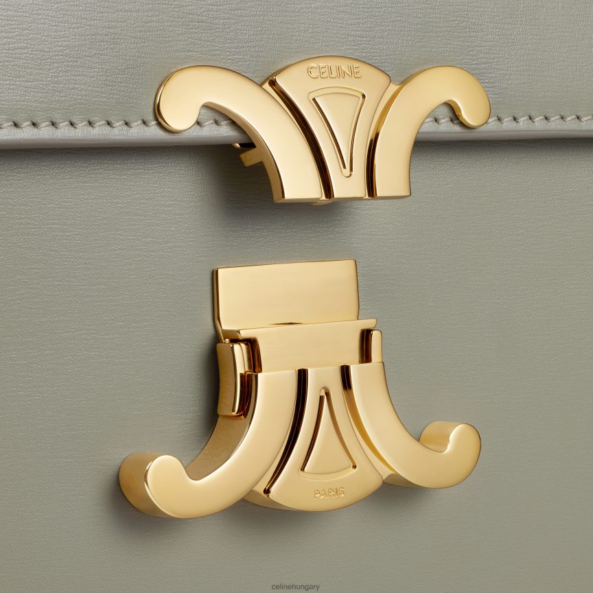 kiegészítők CELINE Klasszikus triomphe táska fényes borjúbőrből zöld agyag nők J6P48897