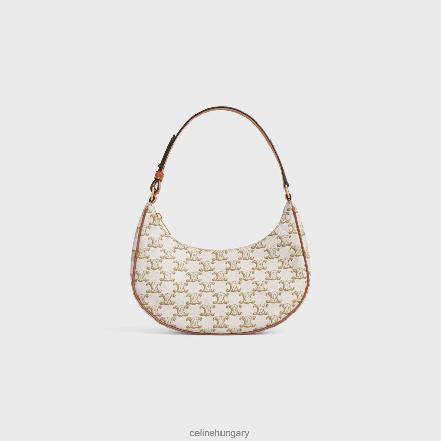 kiegészítők CELINE avatáska triomphe vászonból és borjúbőrből fehér nők J6P488160