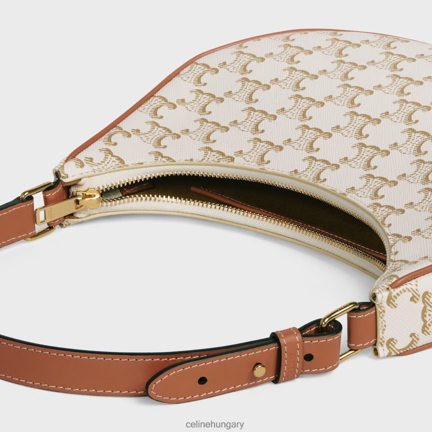 kiegészítők CELINE avatáska triomphe vászonból és borjúbőrből fehér nők J6P488160