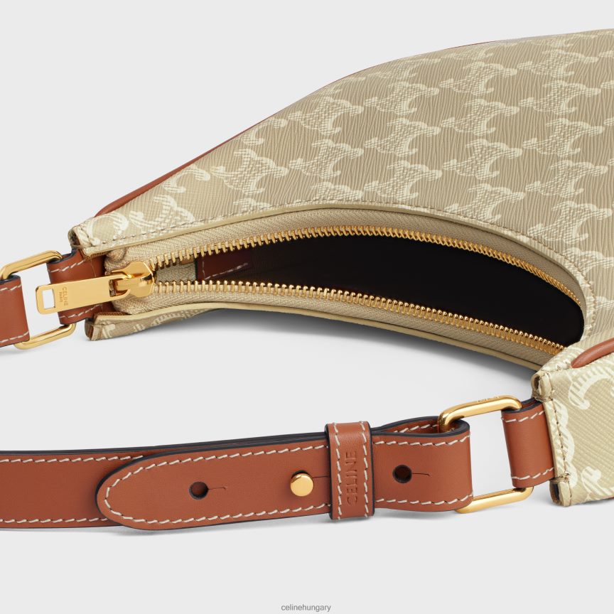 kiegészítők CELINE avatáska triomphe vászonból és borjúbőrből grege nők J6P488159
