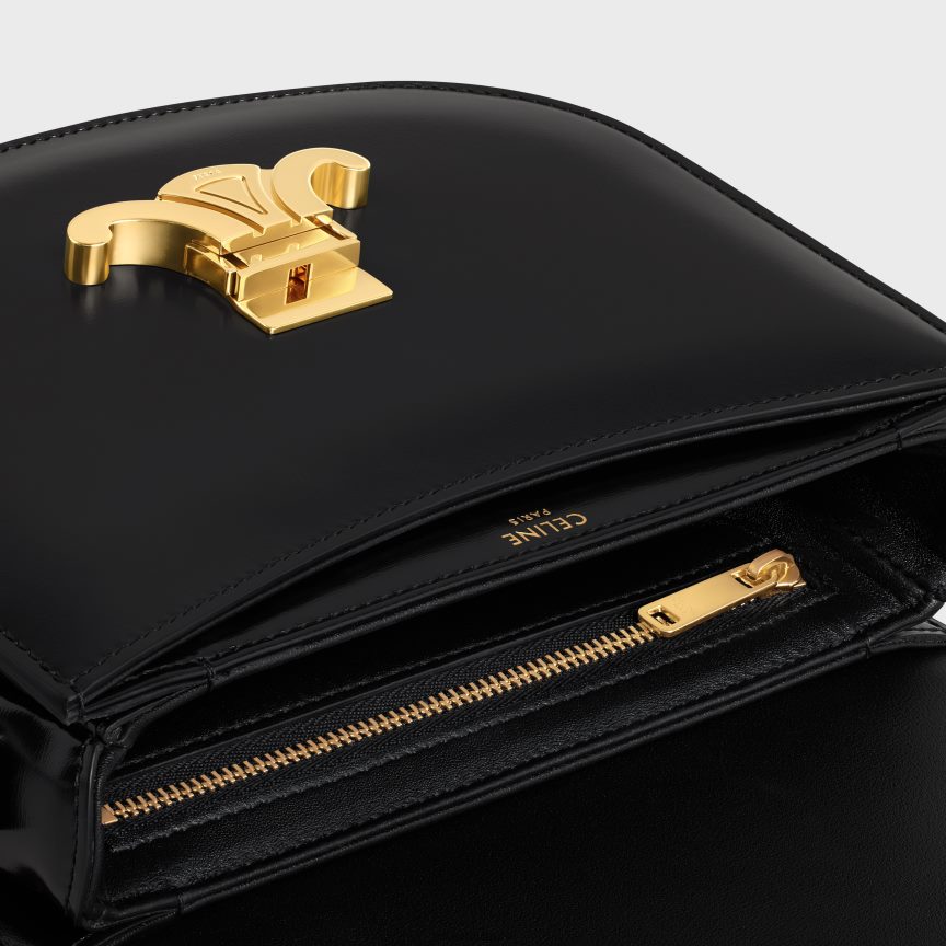 kiegészítők CELINE besace clea fényes borjúbőrből fekete nők J6P48858