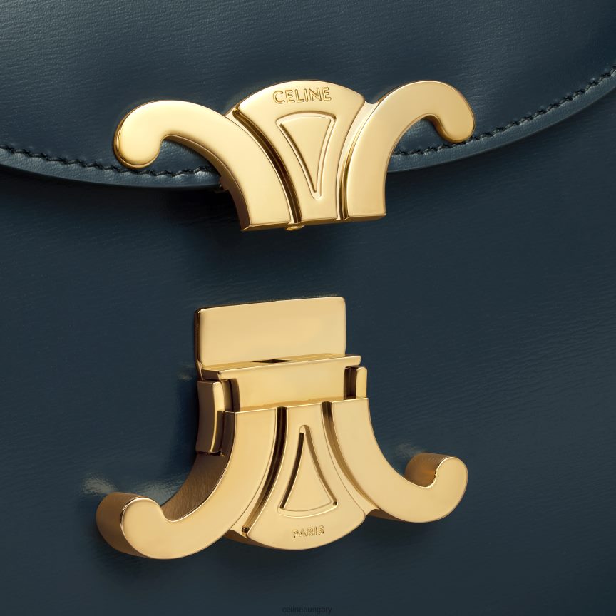 kiegészítők CELINE besace clea fényes borjúbőrből sötétkék nők J6P488172