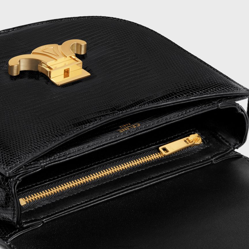 kiegészítők CELINE besace clea gyíkban fekete nők J6P488176