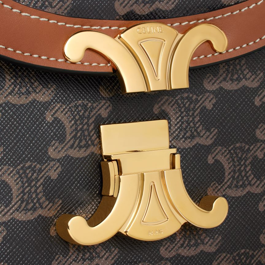 kiegészítők CELINE besace clea triomphe vászonból és borjúbőrből Cser nők J6P488177