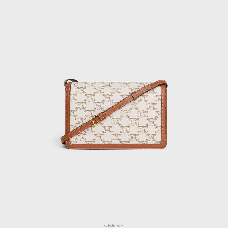 kiegészítők CELINE borítékos táska triumph vászonból és borjúbőrből fehér nők J6P488225