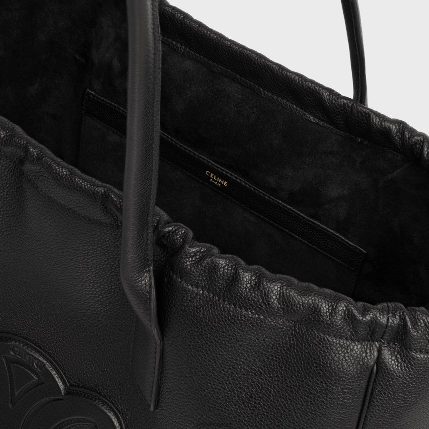kiegészítők CELINE cabas húzózsinór cuir triomphe szemcsés borjúbőrből fekete nők J6P488196
