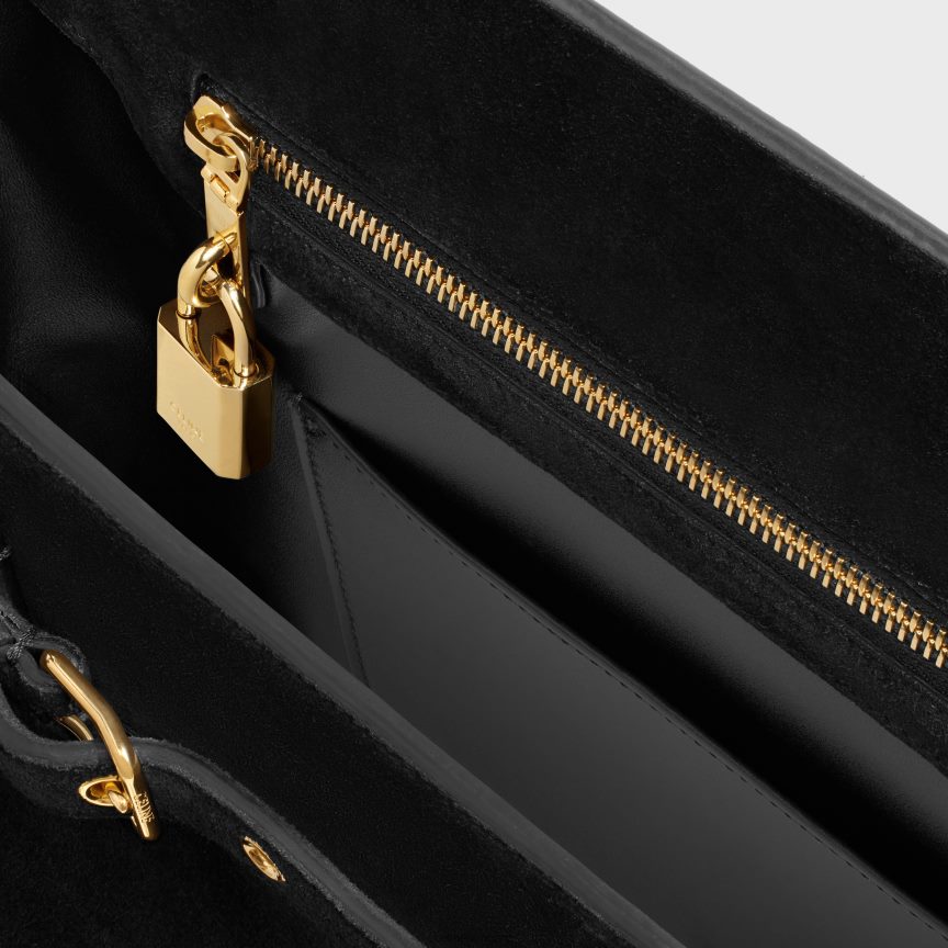 kiegészítők CELINE conti táska velúr borjúbőrből fekete nők J6P488167