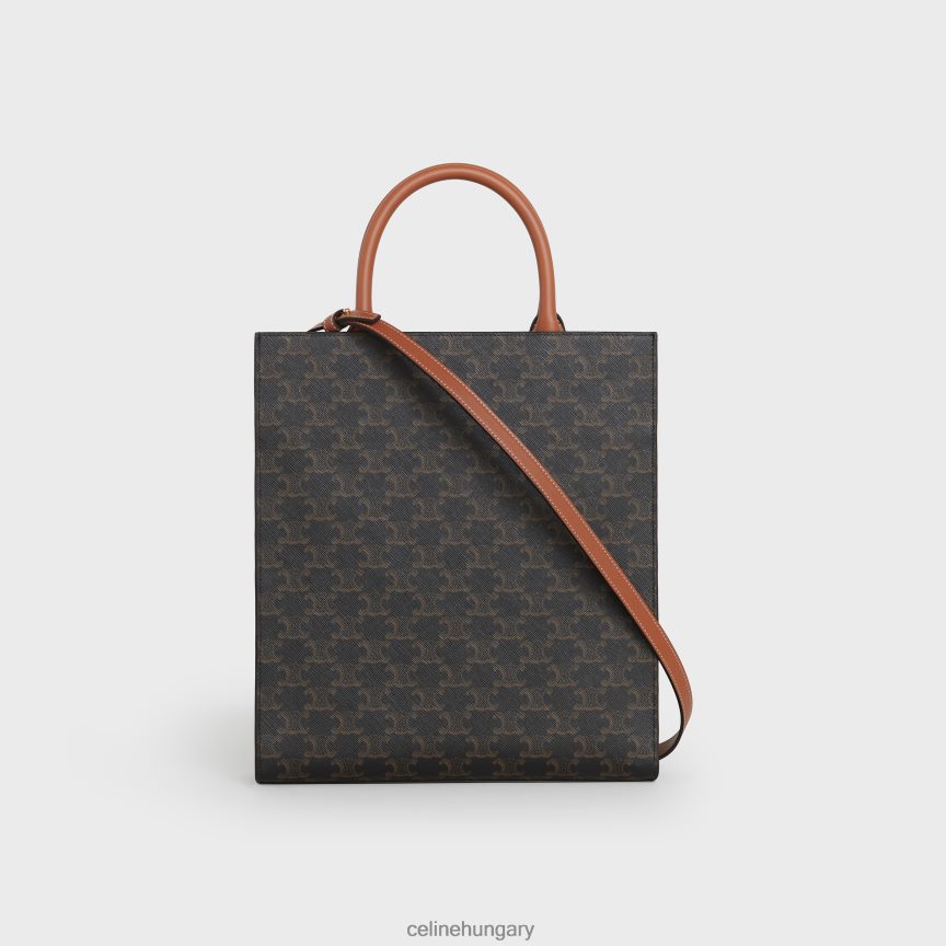 kiegészítők CELINE függőleges kis cabas triomphe vászonból és borjúbőrből Cser nők J6P488237