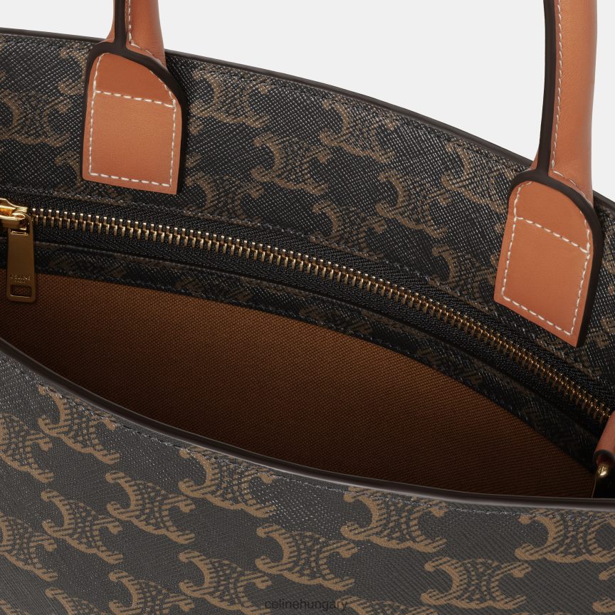 kiegészítők CELINE függőleges kis cabas triomphe vászonból és borjúbőrből Cser nők J6P488237