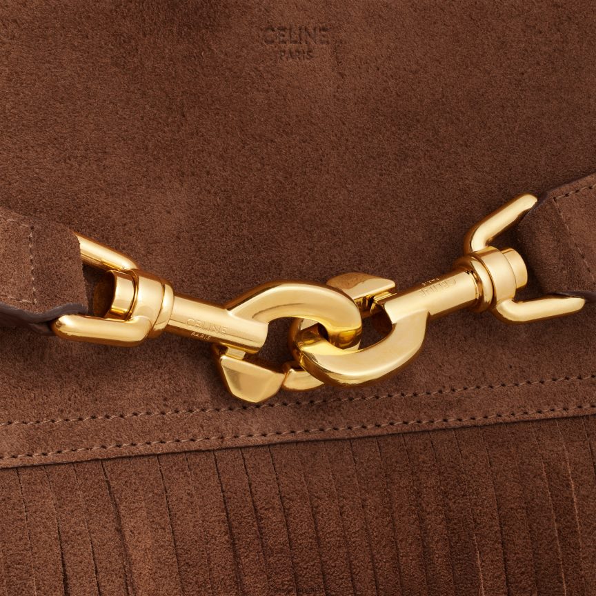 kiegészítők CELINE közepes annabel táska rojtokkal velúr borjúbőrből barna nők J6P488276