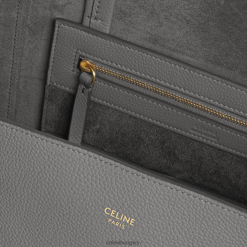 kiegészítők CELINE közepes cabas fantom puha szemcsés borjúbőrből szürke nők J6P488254
