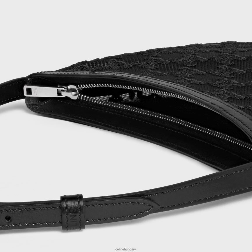 kiegészítők CELINE közepes croque táska tüll textilből triumph hímzéssel fekete nők J6P48840