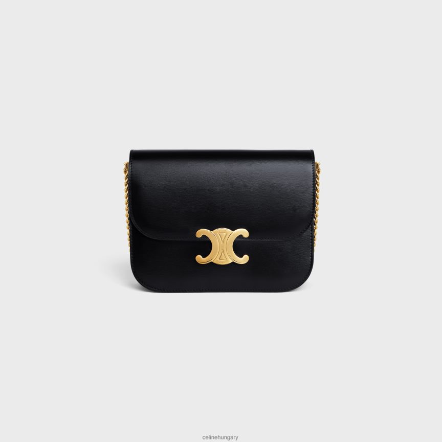 kiegészítők CELINE közepes egyetemi táska fényes borjúbőrből fekete nők J6P488277