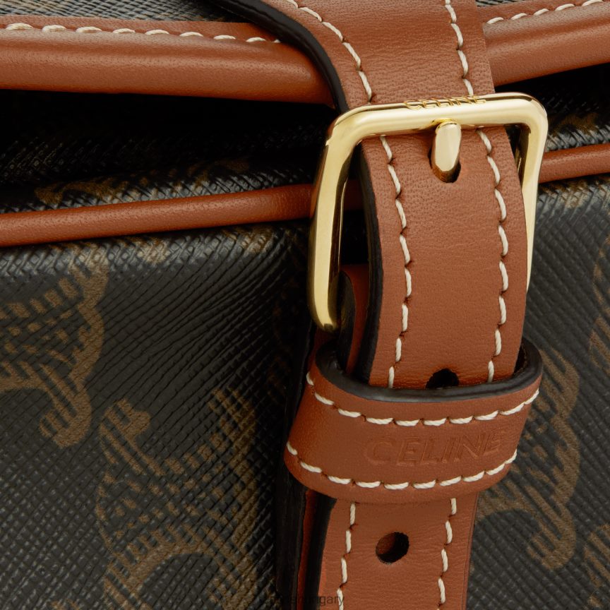 kiegészítők CELINE közepes folco táska triumph vászonból és borjúbőrből Cser nők J6P488221