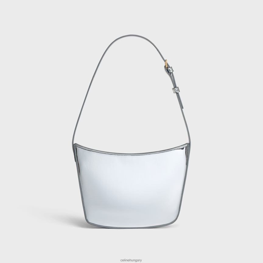 kiegészítők CELINE közepes kroktáska tükörtextilből ezüst nők J6P488296