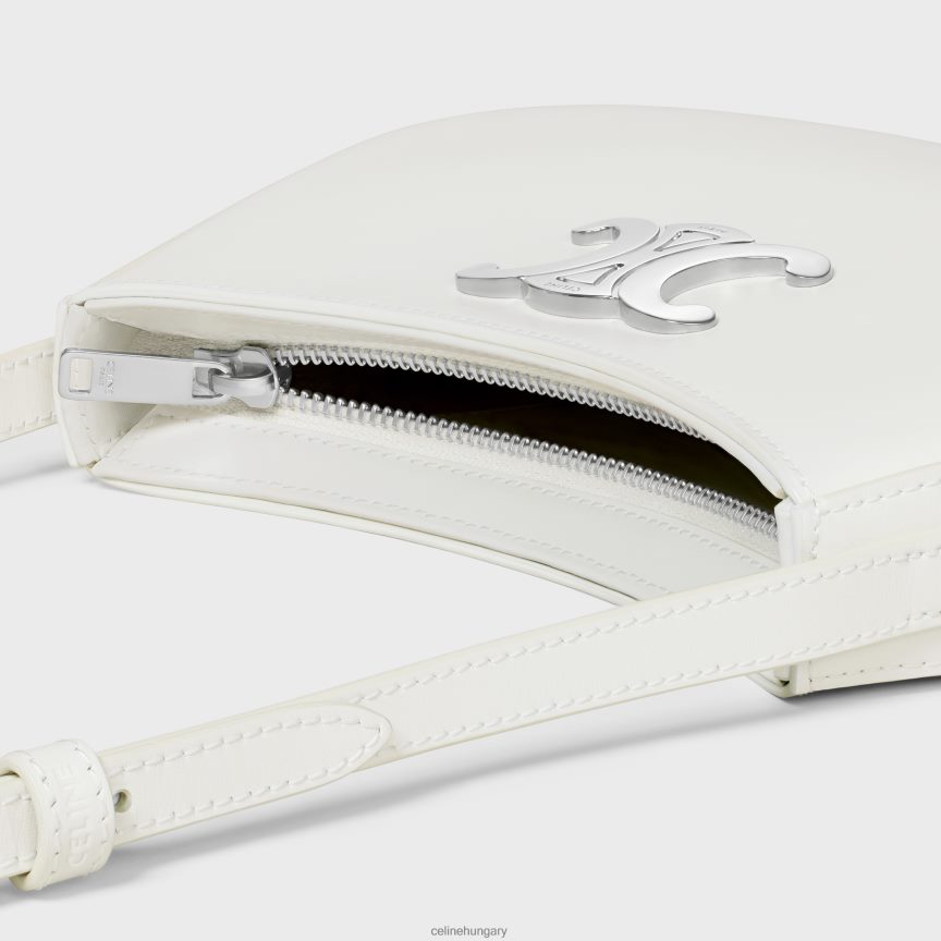 kiegészítők CELINE közepes méretű táska fényes borjúbőrből fehér nők J6P48813