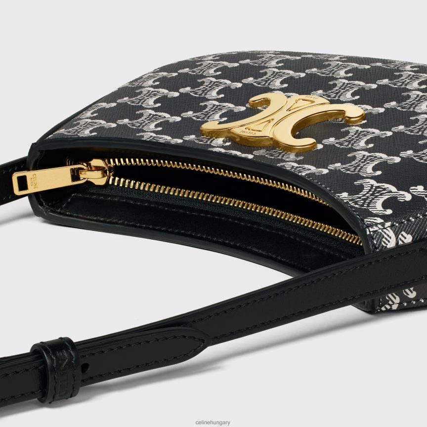 kiegészítők CELINE közepes méretű táska triomphe vászonból, kéttónusú fekete nők J6P48815