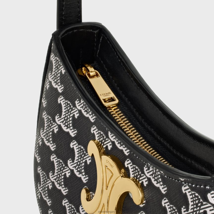 kiegészítők CELINE közepes méretű táska triomphe vászonból, kéttónusú fekete nők J6P48815