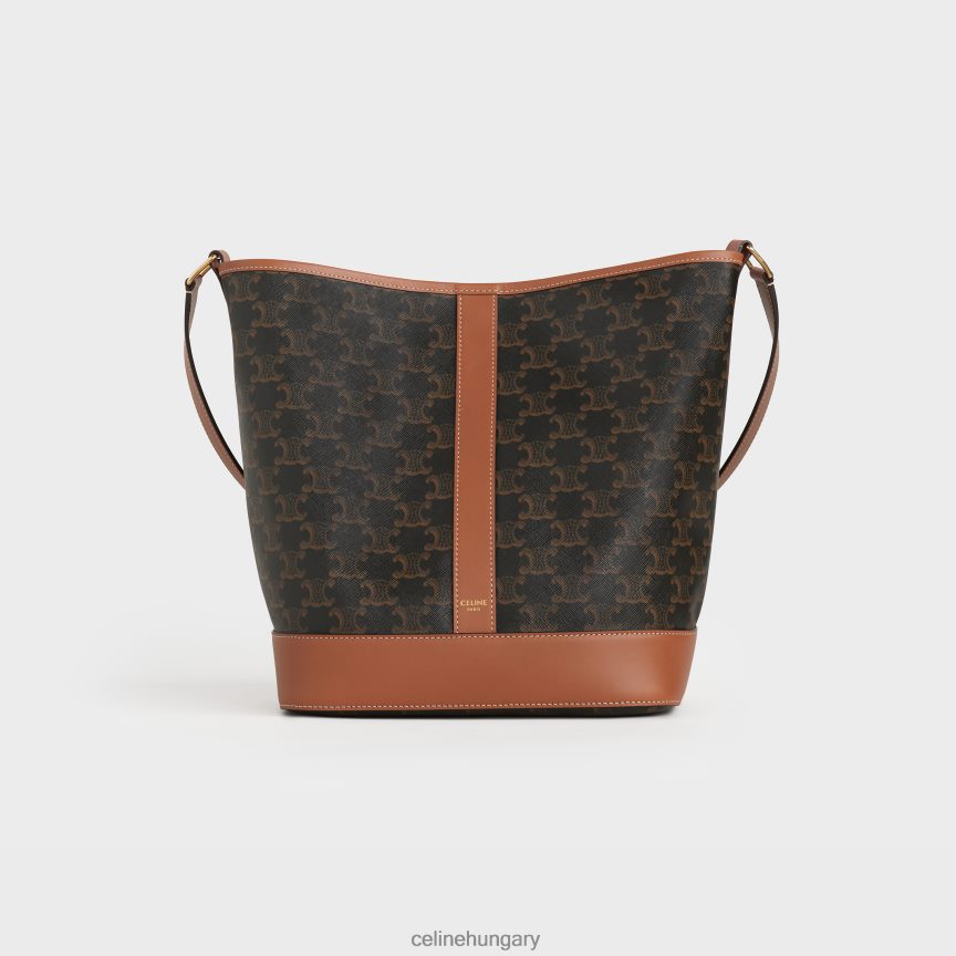 kiegészítők CELINE közepes vödör triumph vászonból és borjúbőrből Cser nők J6P488217