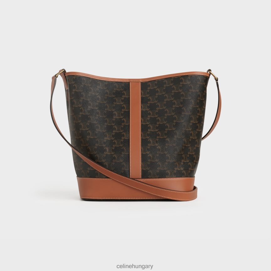 kiegészítők CELINE közepes vödör triumph vászonból és borjúbőrből Cser nők J6P488217