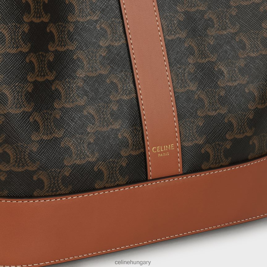kiegészítők CELINE közepes vödör triumph vászonból és borjúbőrből Cser nők J6P488217