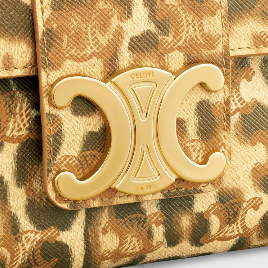 kiegészítők CELINE közepes victoire táska triomphe vászon nyomattal leopárd nők J6P4888