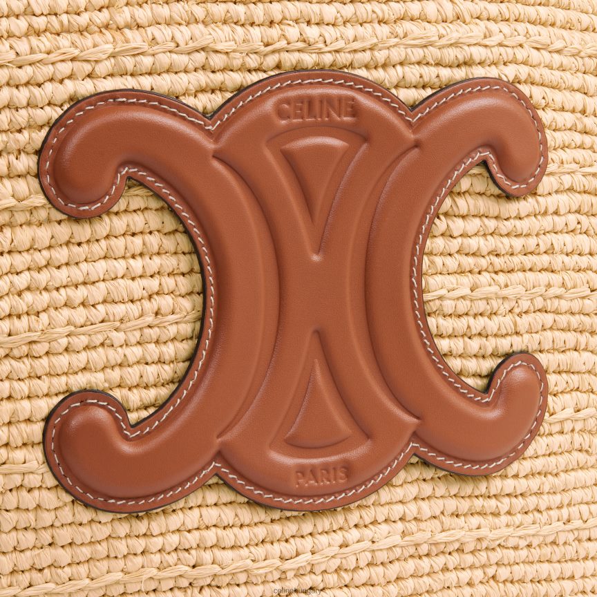 kiegészítők CELINE közepesen rugalmas klasszikus páncél raffia és borjúbőrből Cser nők J6P48824
