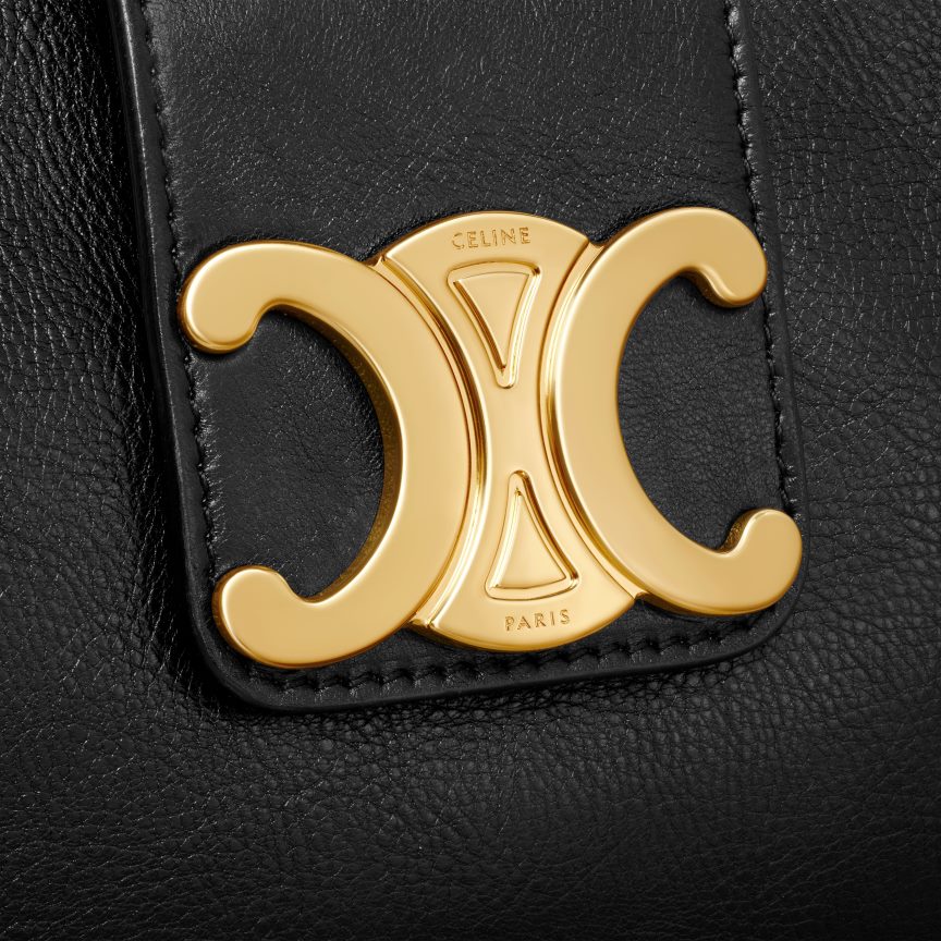 kiegészítők CELINE közepesen száradt táska sima borjúbőrből fekete nők J6P488278