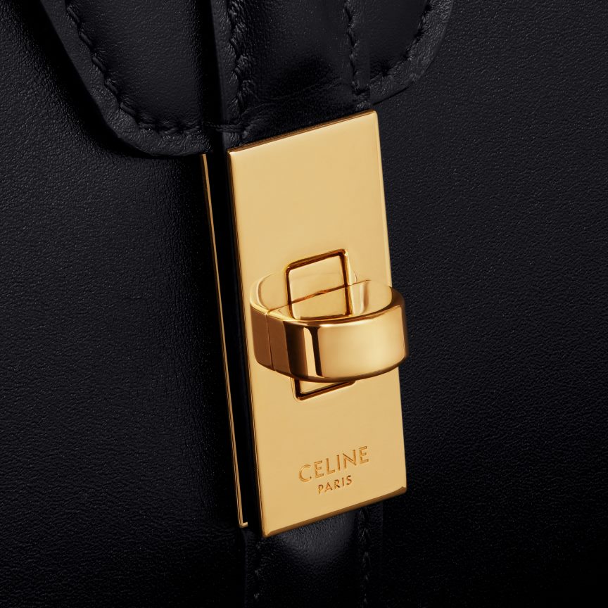 kiegészítők CELINE kis 16-os zacskó szatén borjúbőrből fekete nők J6P488124