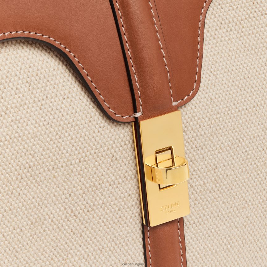 kiegészítők CELINE kis 16 táska textilből és természetes borjúbőrből természetes/barna nők J6P488128