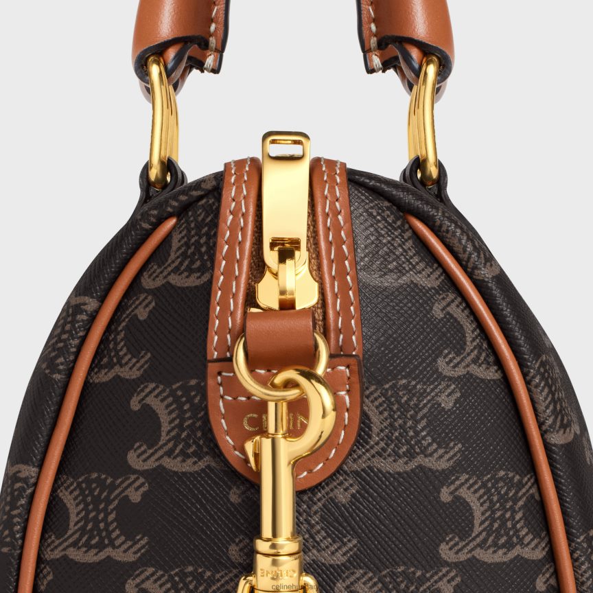 kiegészítők CELINE kis boston cuir triomphe triomphe vászonból és borjúbőrből Cser nők J6P488207