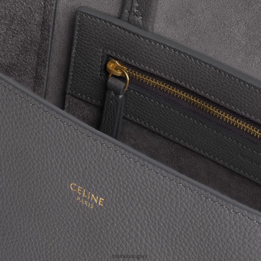 kiegészítők CELINE kis cabas fantom puha szemcsés borjúbőrből szürke nők J6P488257