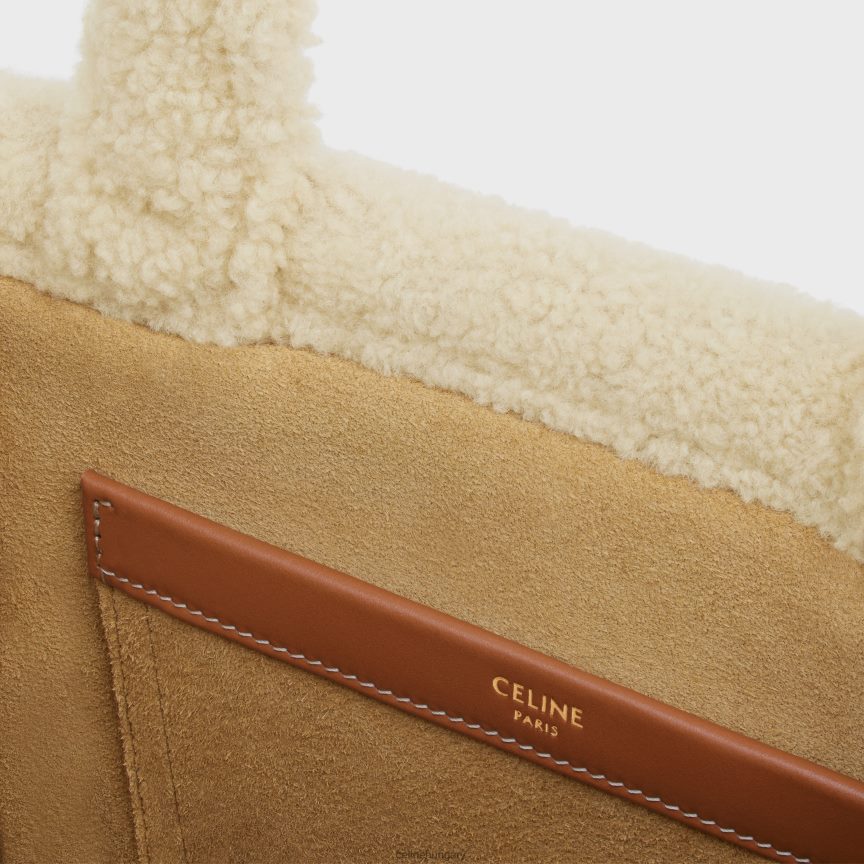 kiegészítők CELINE kis cabas thais nyírásban triomphímzéssel természetes/barna nők J6P488252