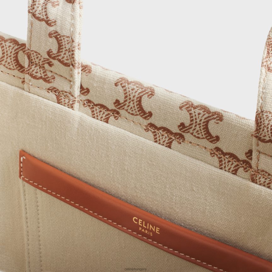 kiegészítők CELINE kis cabas thais textilből, triumfa vászonnyomattal és borjúbőrrel fehér nők J6P488250