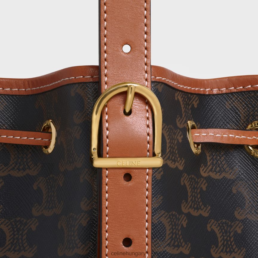 kiegészítők CELINE kis húzózsinóros táska triumph vászonból és borjúbőrből Cser nők J6P488234