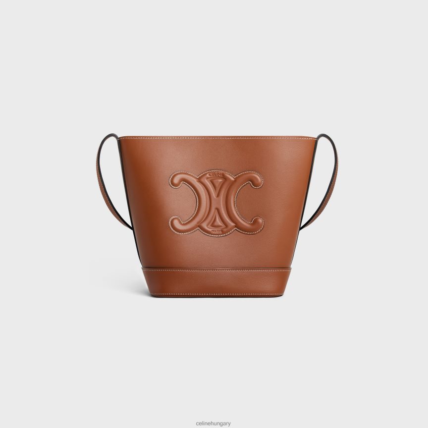 kiegészítők CELINE kis vödör cuir triomphe sima borjúbőrből Cser nők J6P488199