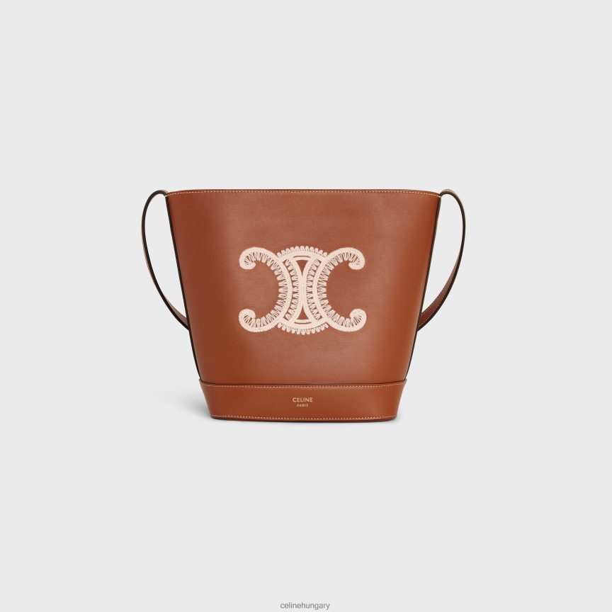 kiegészítők CELINE kis vödör cuir triomphe sima borjúbőrből triumph hímzéssel Cser nők J6P488200