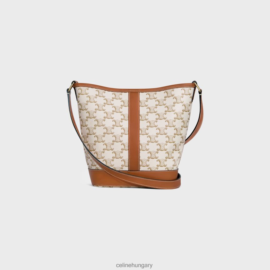 kiegészítők CELINE kis vödör triumph vászonból és borjúbőrből fehér nők J6P488220