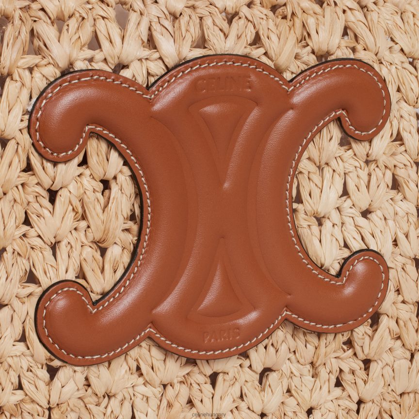 kiegészítők CELINE klasszikus pánier hobo táska raffia és borjúbőrből természetes/barna nők J6P488259