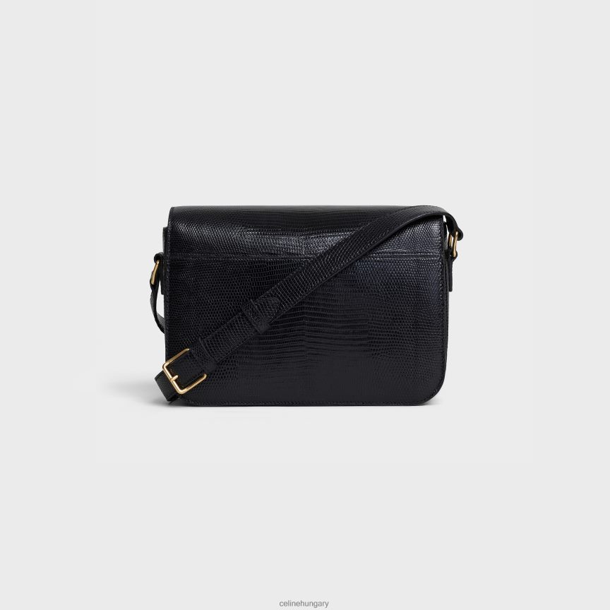 kiegészítők CELINE klasszikus triomphe táska gyíkban fekete nők J6P48895